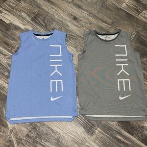 2 Nike boys M dri-fit tanks